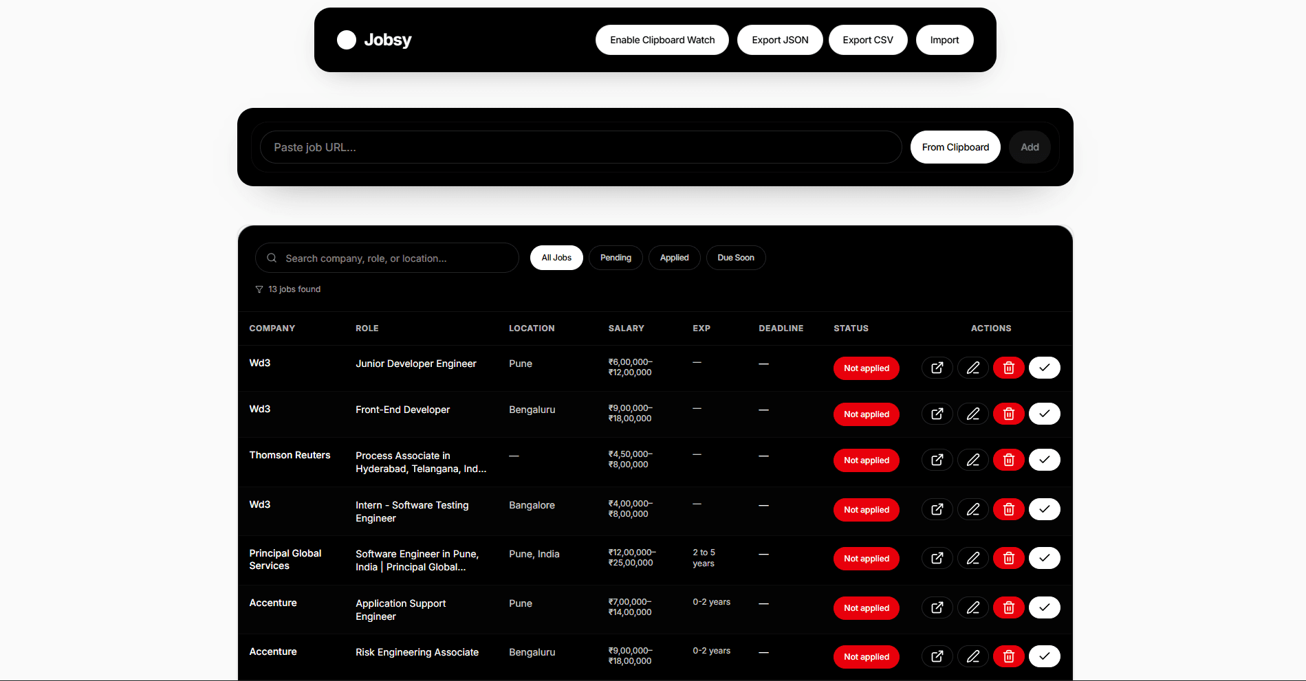 Jobsy: Application Tracker